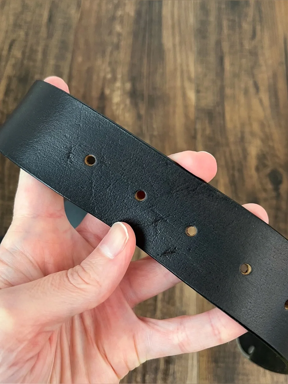 Free People We The Free Getty Leather Belt Slanted Buckle Boho Size XS/S Black